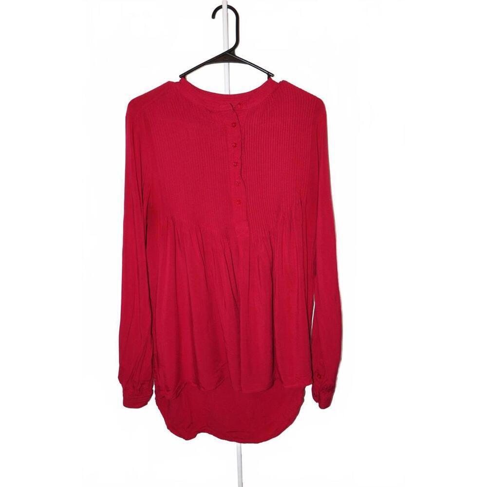 Sundance Mystic Falls pleated pintuck popover tunic top in magenta size Medium